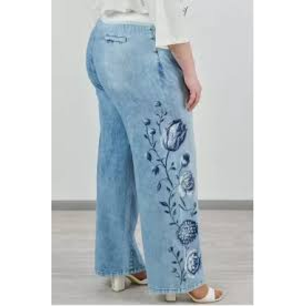 Брюки джинсові середні та великі розміри - Код 4007 - Jeans 